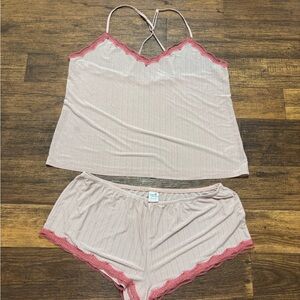 Secret Treasures Pink on pink Lace Pajama Set